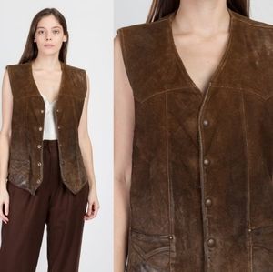 Vintage Suede Vest, Boho, Western